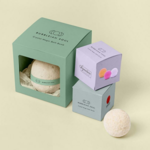 Custom CBD bath bomb box with elegant packaging design