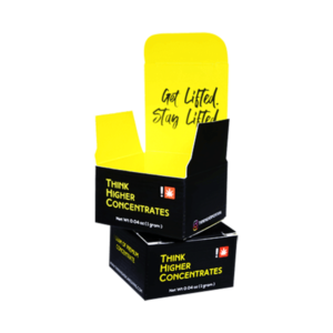 Custom concentrate box with secure packaging design