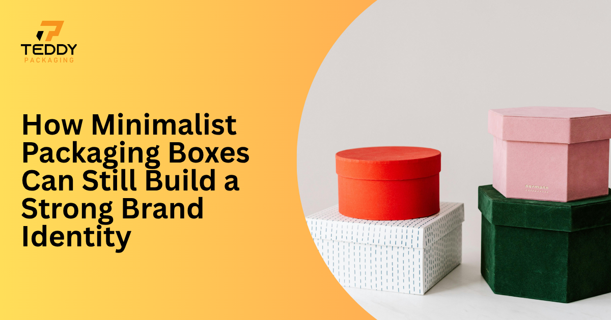 Custom packaging boxes for UK brands displayed on a wooden table, showing premium materials, creative branding, and professional product design.